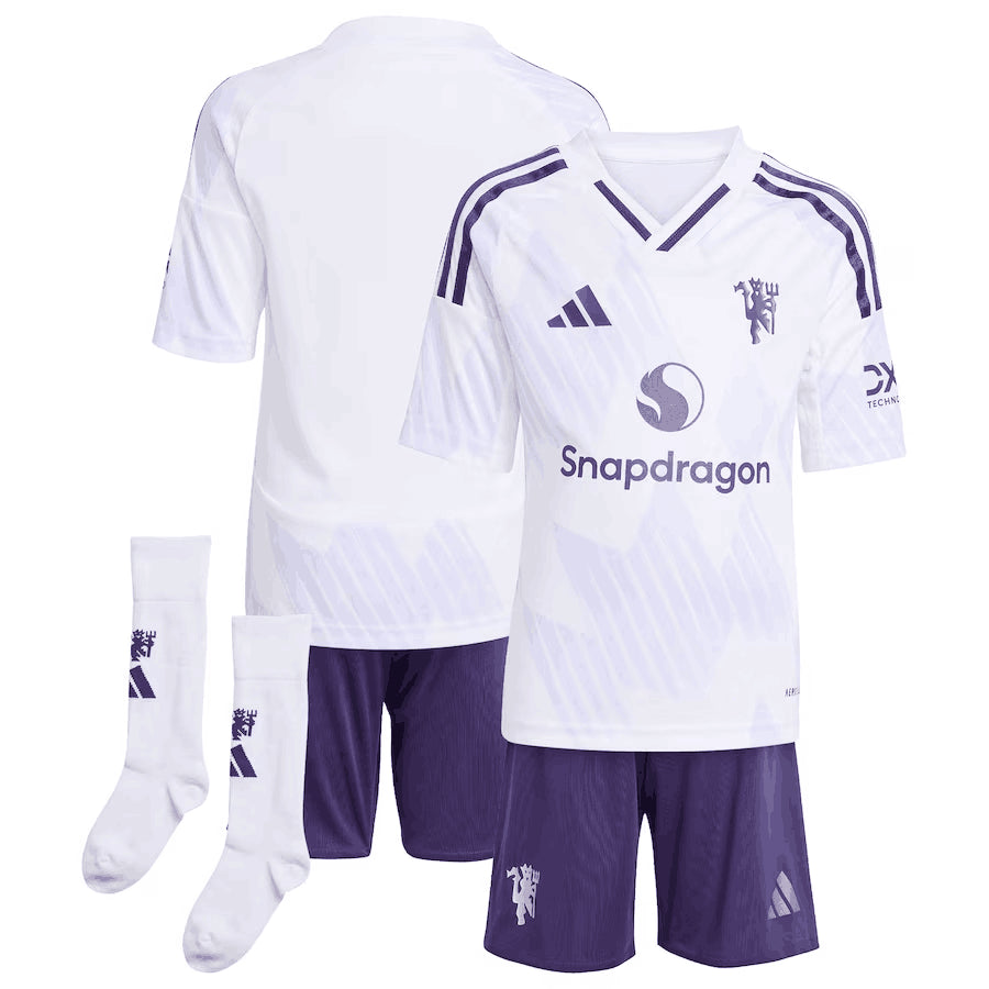 Man Utd 2025/26 Away Kids Full Kit